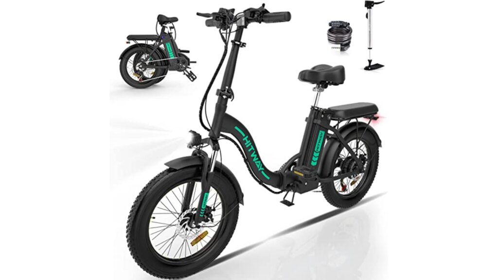 HITWAY Electric Bike - Foldable Best Mountain electric bike with back seat under 1000$